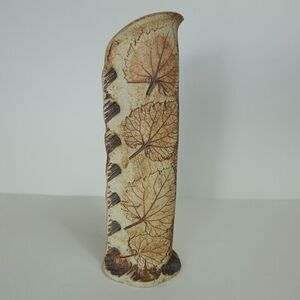 Pottery Vase Foliage Signed